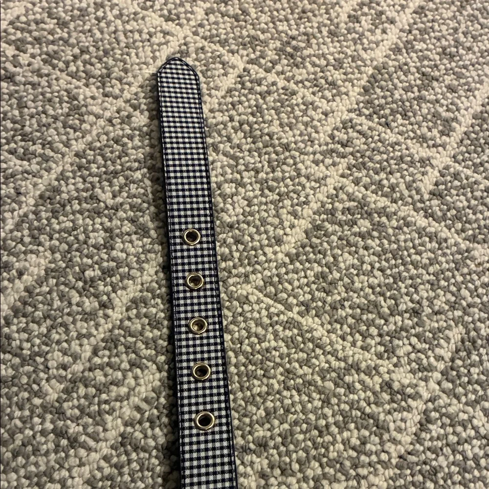 Elegant Ann Taylor checkered Belt with Gold Buckle - Picture 3 of 4